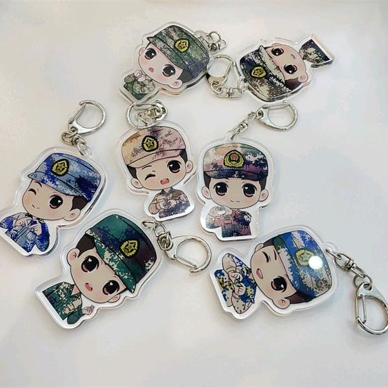 曾小萌军人钥匙扣Q版卡通军人各军种男兵女兵兵小萌钥匙扣创意