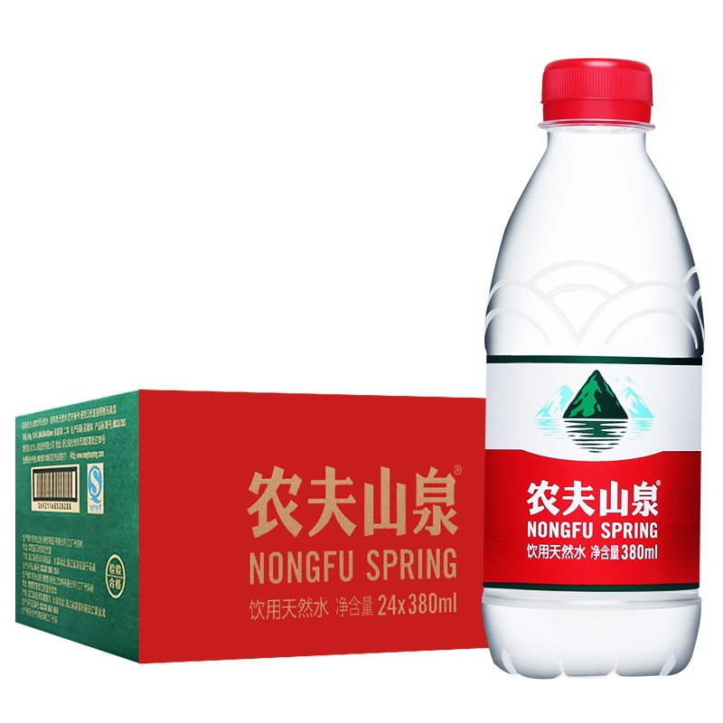 农夫山泉天然水饮用水 小瓶定制水 380ml*24瓶整装江浙沪皖包邮