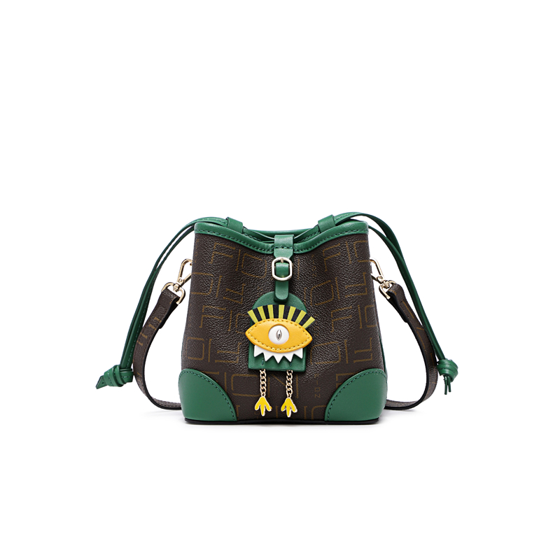 CQ菲安妮小怪兽系列抽绳水桶包女士个性单肩包斜挎包FAAFJHB003