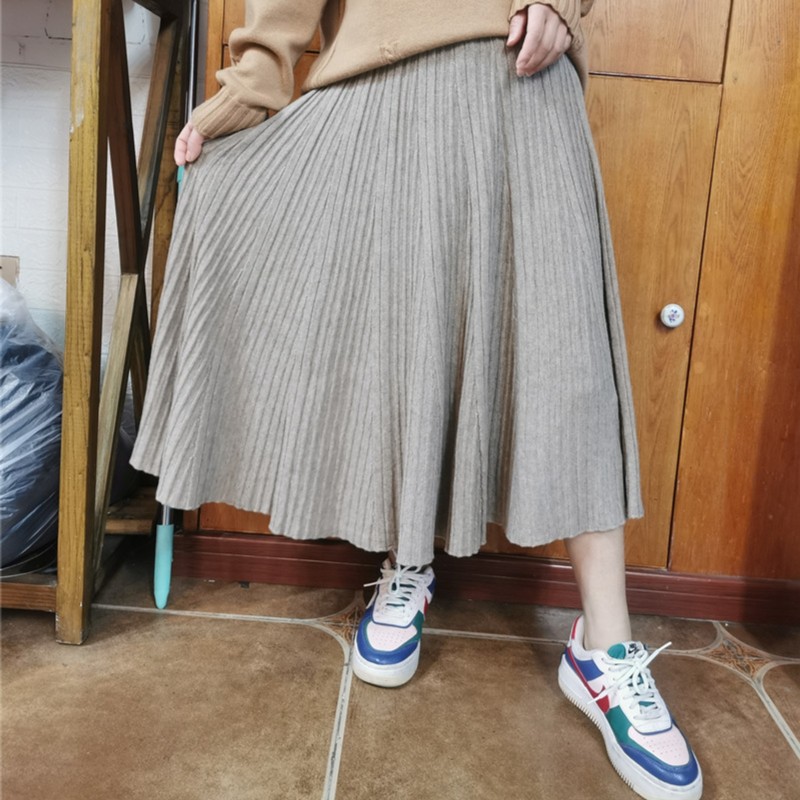 【蛾眉妒】个性定制--针织百褶半裙