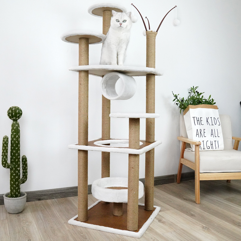 猫爬架大型猫窝四季通用猫树一体实木太空舱猫抓板猫别墅猫玩具窝