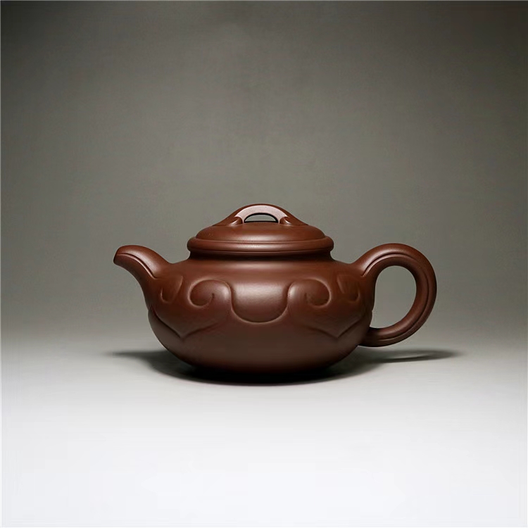 龙腾阁《莲子壶仿古如意》地槽清料，420CC，紫砂壶茶具仿古壶泡茶壶