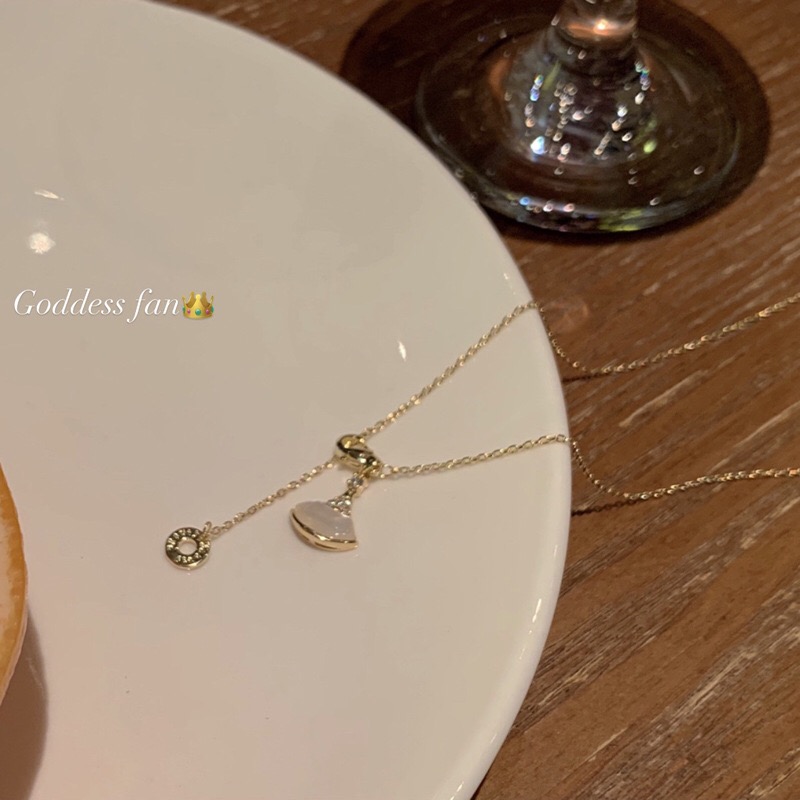 铜合金合成锆石项链 AL1065 银杏叶项链轻奢小众设计感高级锁骨链