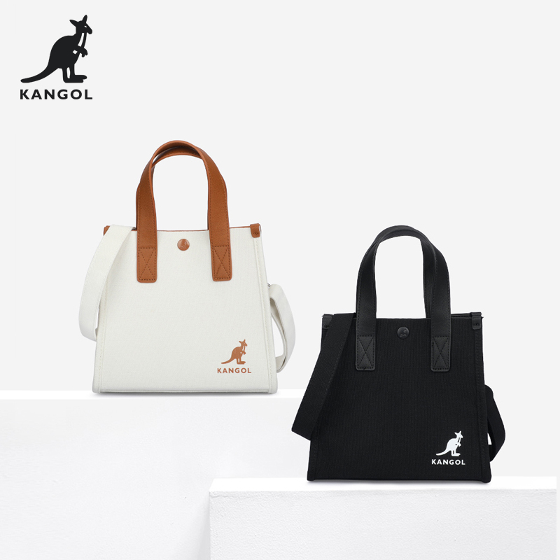 KANGOL小方包新款时尚简约手提单肩斜挎轻奢拼皮豆腐包女.