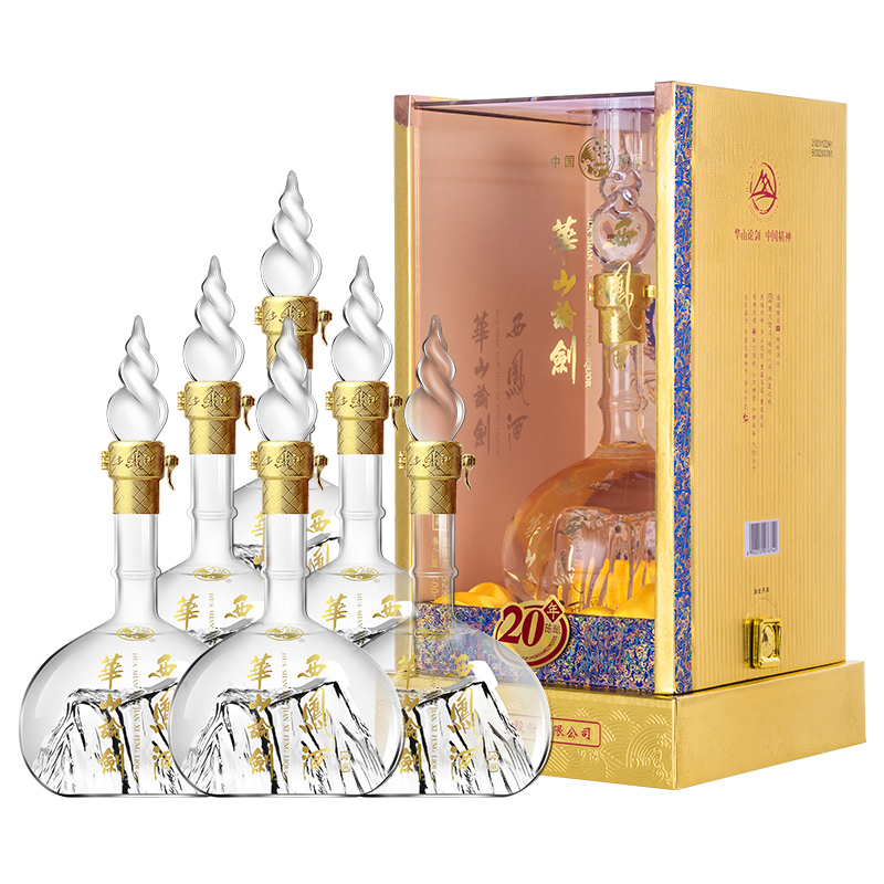 西凤52度西凤酒华山论剑20年凤香型白酒商务52度500ml*6