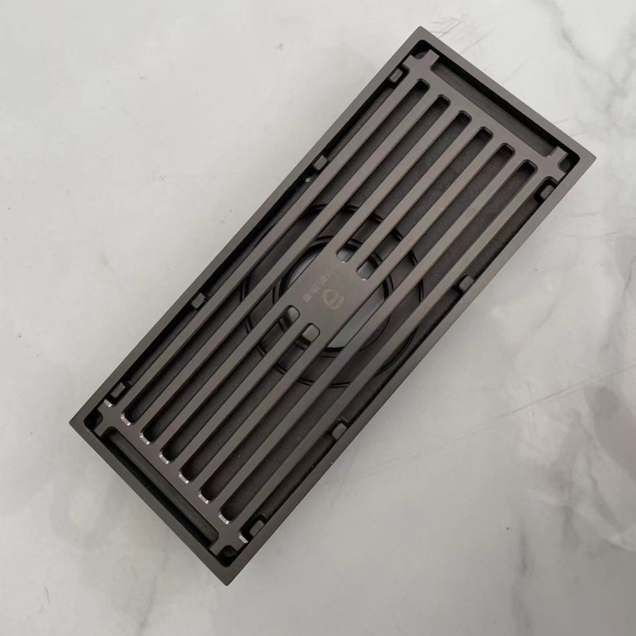 六防灰色长方形全铜大排量淋浴房地漏卫生间下水道防臭地漏